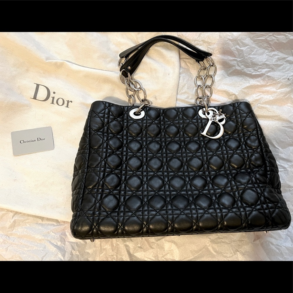 Christian Dior. Large Lady Dior Shopping Tote